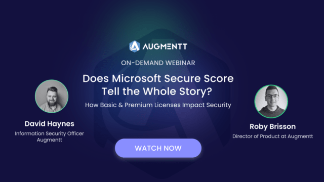 link to Microsoft Secure Score webinar.